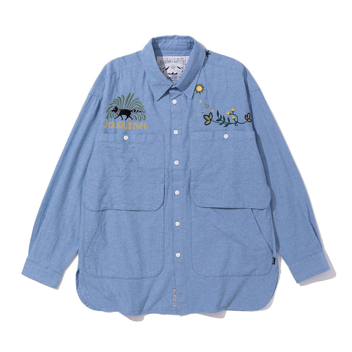 EMB POCKET CHAMBRAY L/S SHIRTS – polerjapan
