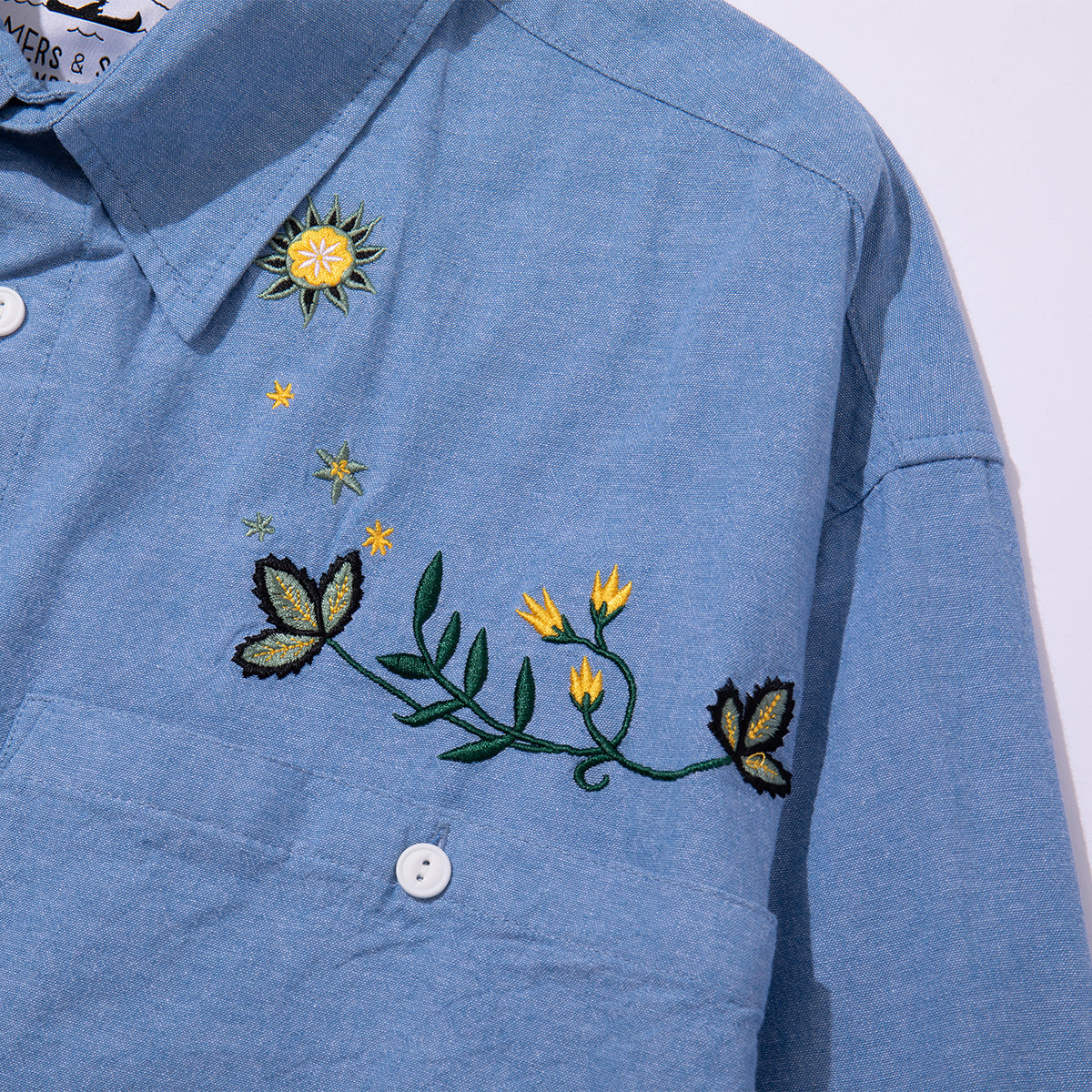 EMB POCKET CHAMBRAY L/S SHIRTS