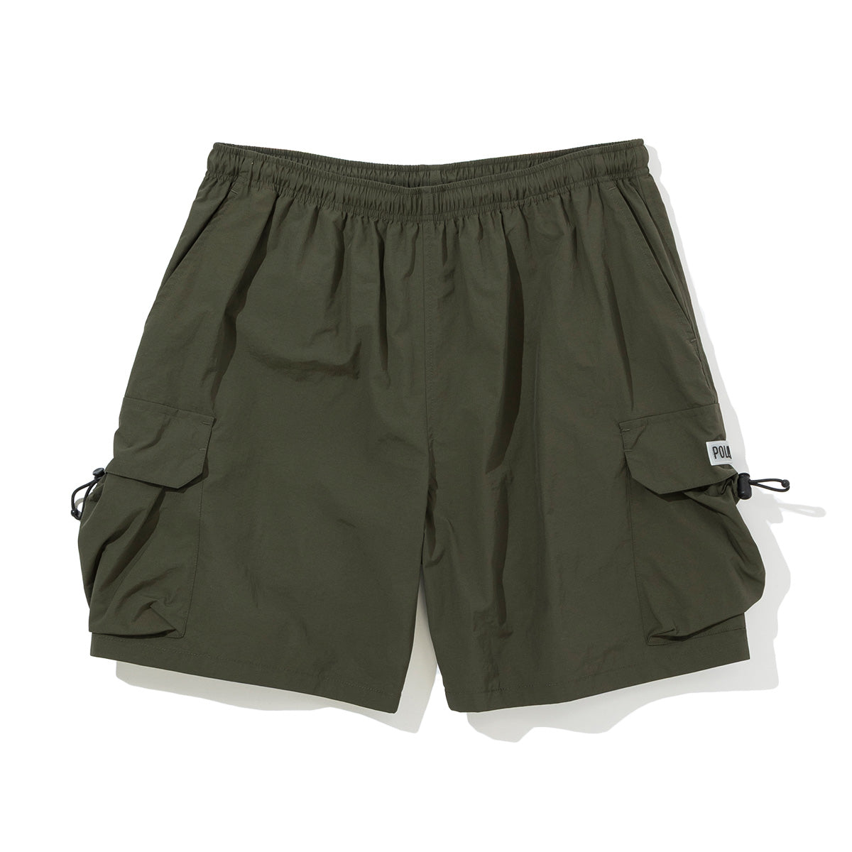 SHIRRING NYLON WIDE CARGO SHORTS