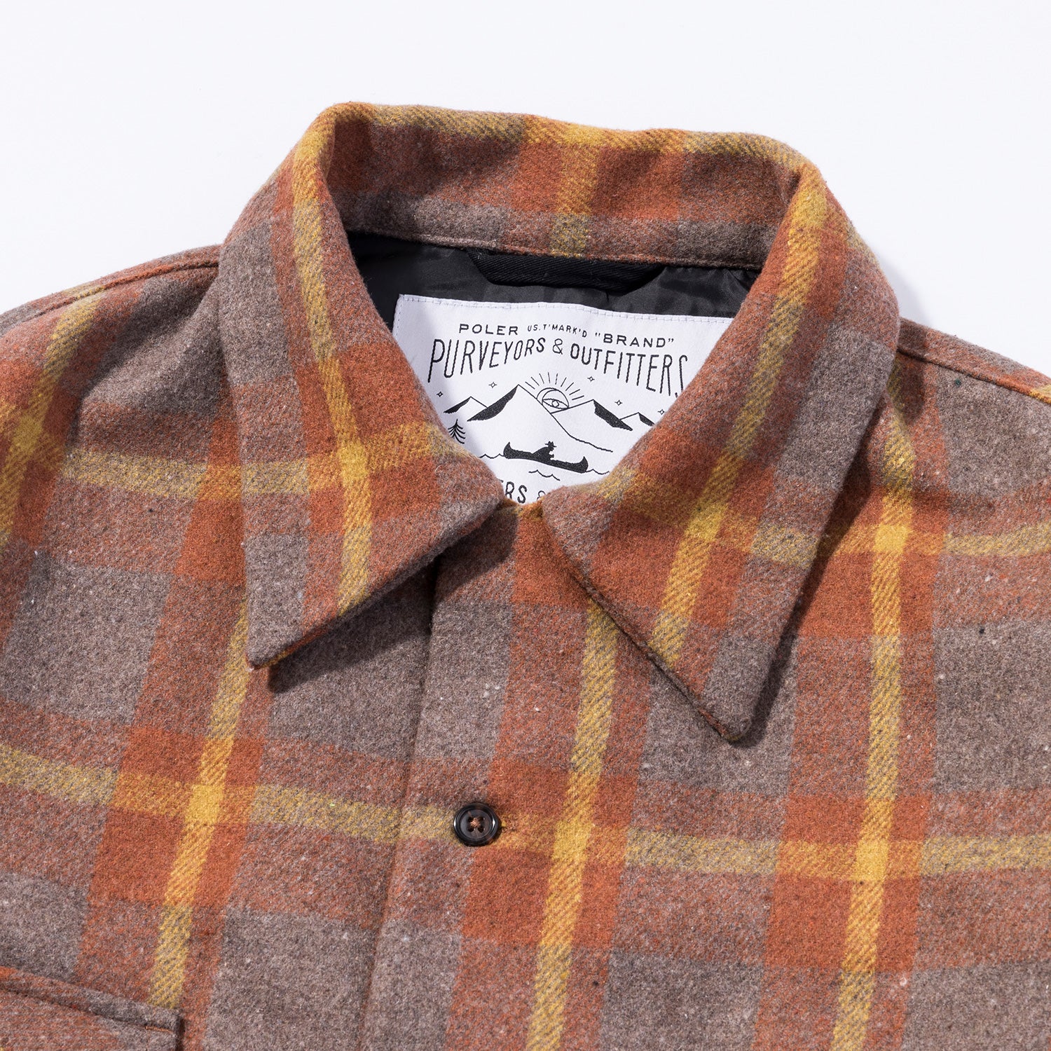 OPEN COLLAR FLANNEL WIDE SHIRT