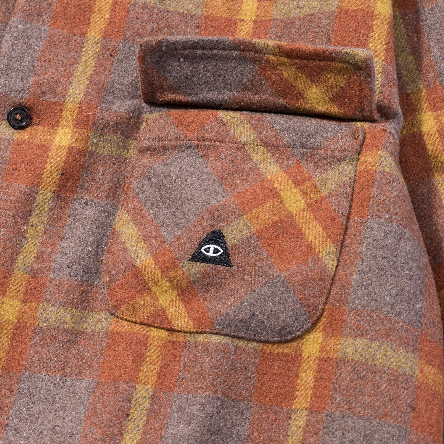 OPEN COLLAR FLANNEL WIDE SHIRT