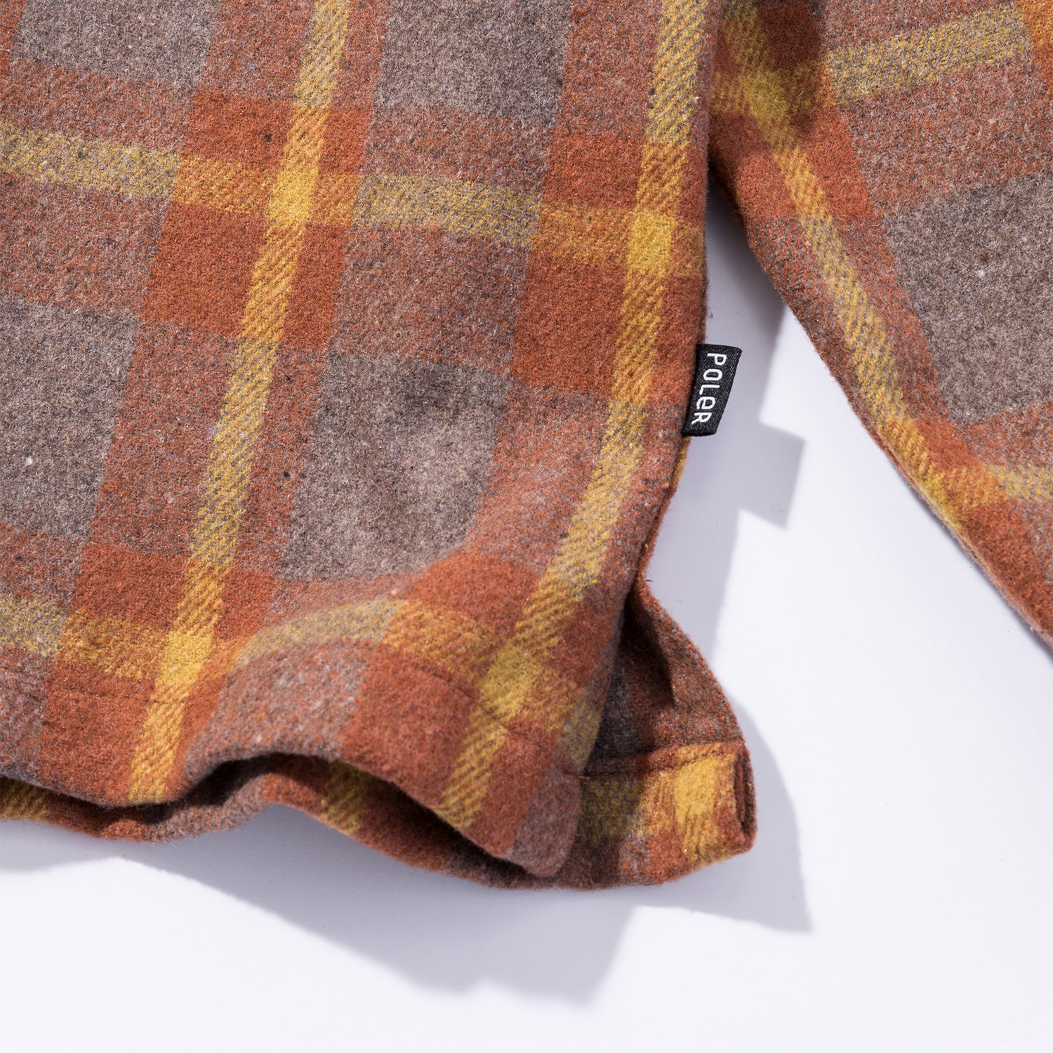 OPEN COLLAR FLANNEL WIDE SHIRT