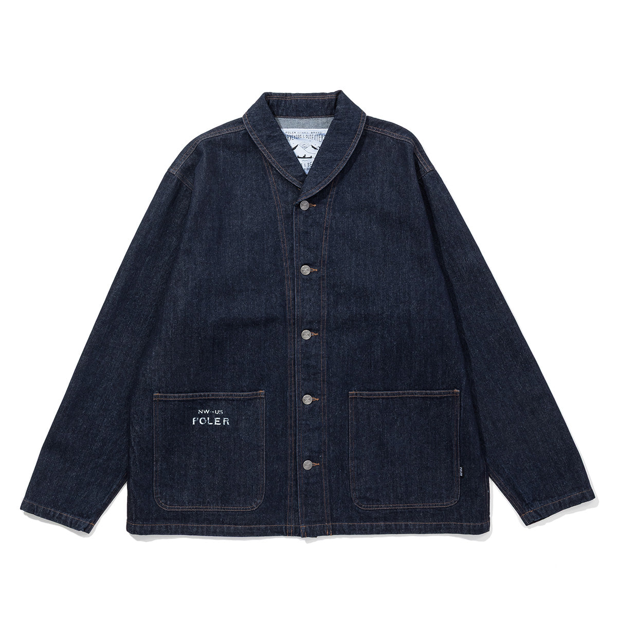 SHAWL COLLAR DENIM JACKET