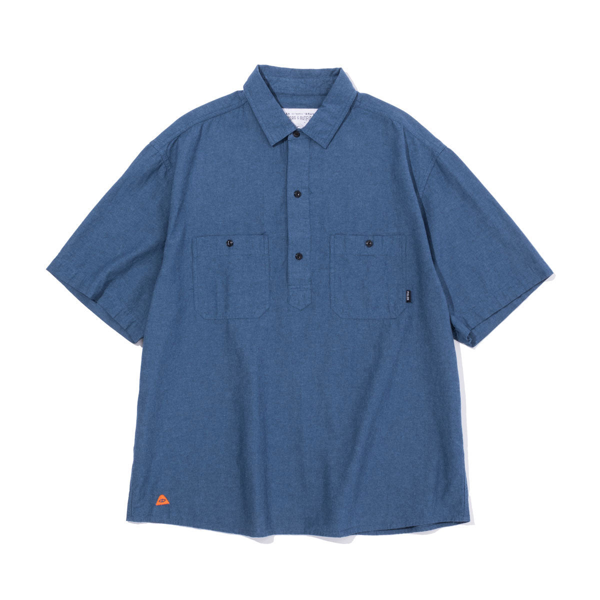 EMB CHAMBRAY S/S RELAX PULLOVER SHIRT