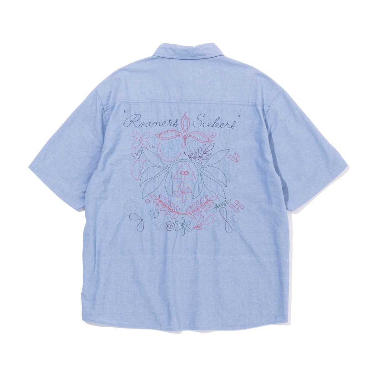 EMB CHAMBRAY S/S RELAX PULLOVER SHIRT