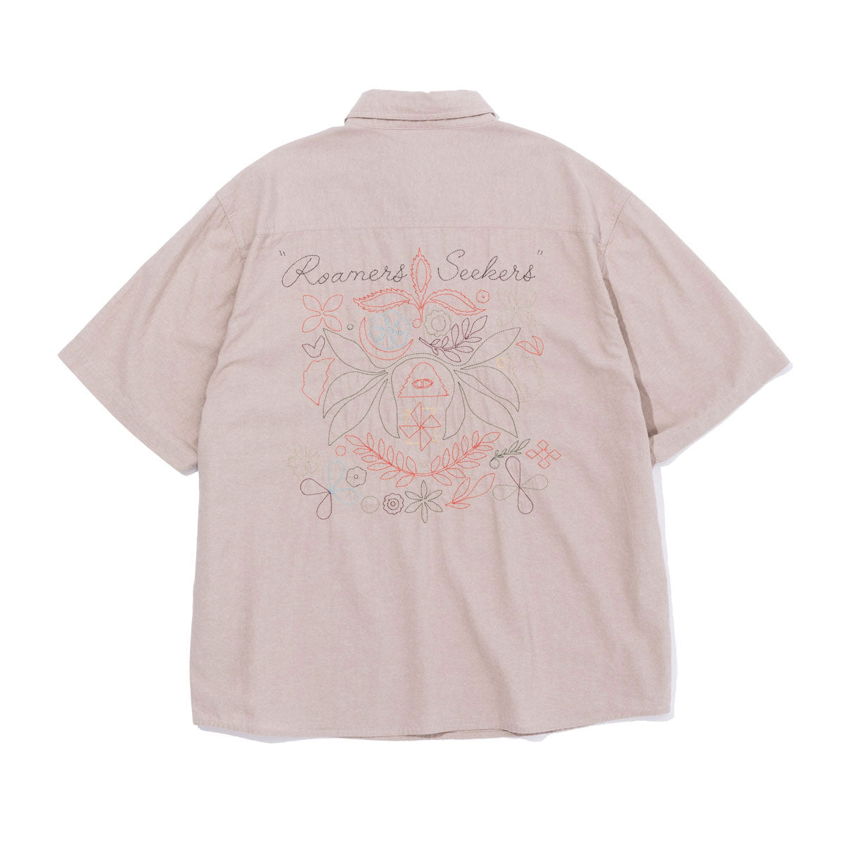 EMB CHAMBRAY S/S RELAX PULLOVER SHIRT