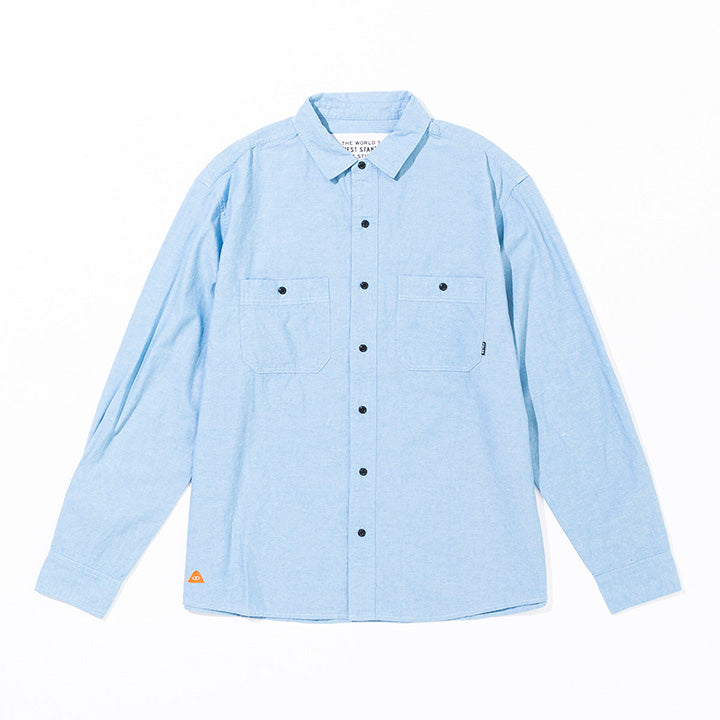 EMB CHAMBRAY L/S RELAX FIT SHIRT