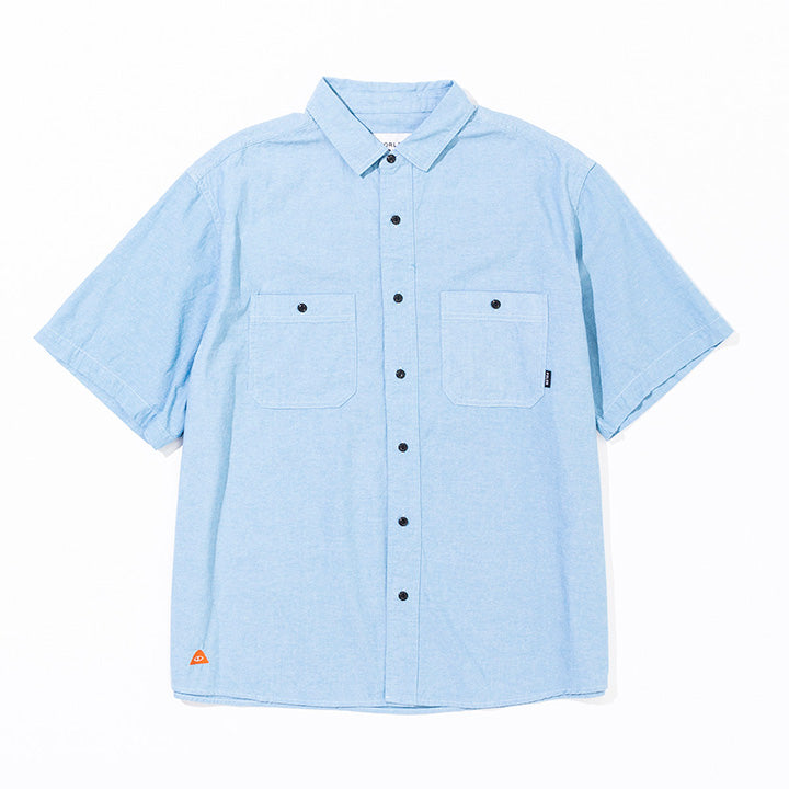 EMB CHAMBRAY S/S RELAX FIT SHIRT