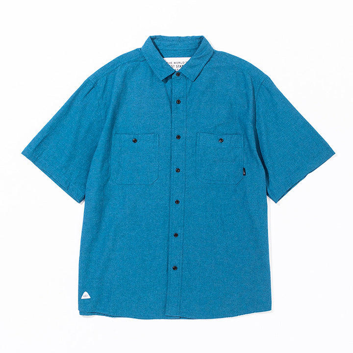 EMB CHAMBRAY S/S RELAX FIT SHIRT