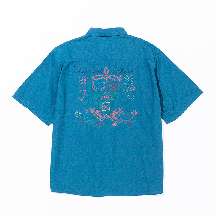 EMB CHAMBRAY S/S RELAX FIT SHIRT