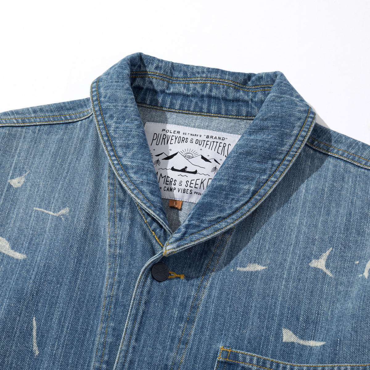 SHAWL COLLAR DENIM JACKET