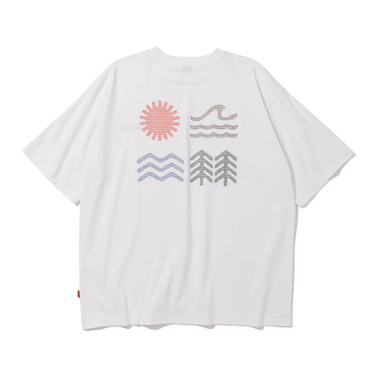 PRM CLOTH STITCH EMB TEE