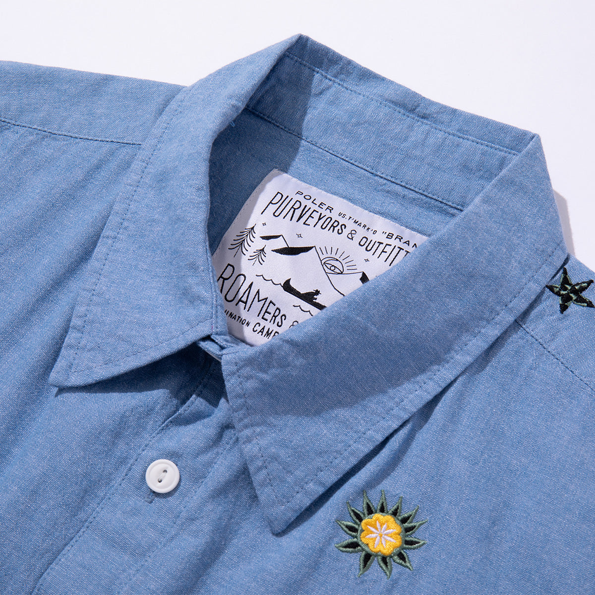 EMB POCKET CHAMBRAY S/S SHIRTS