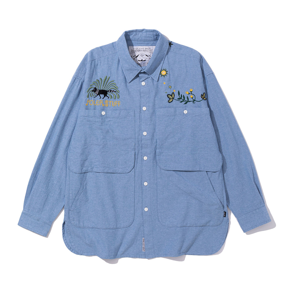 EMB POCKET CHAMBRAY L/S SHIRTS