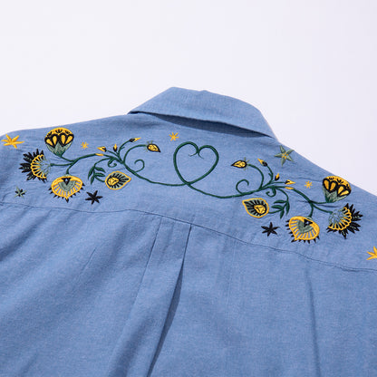 EMB POCKET CHAMBRAY L/S SHIRTS