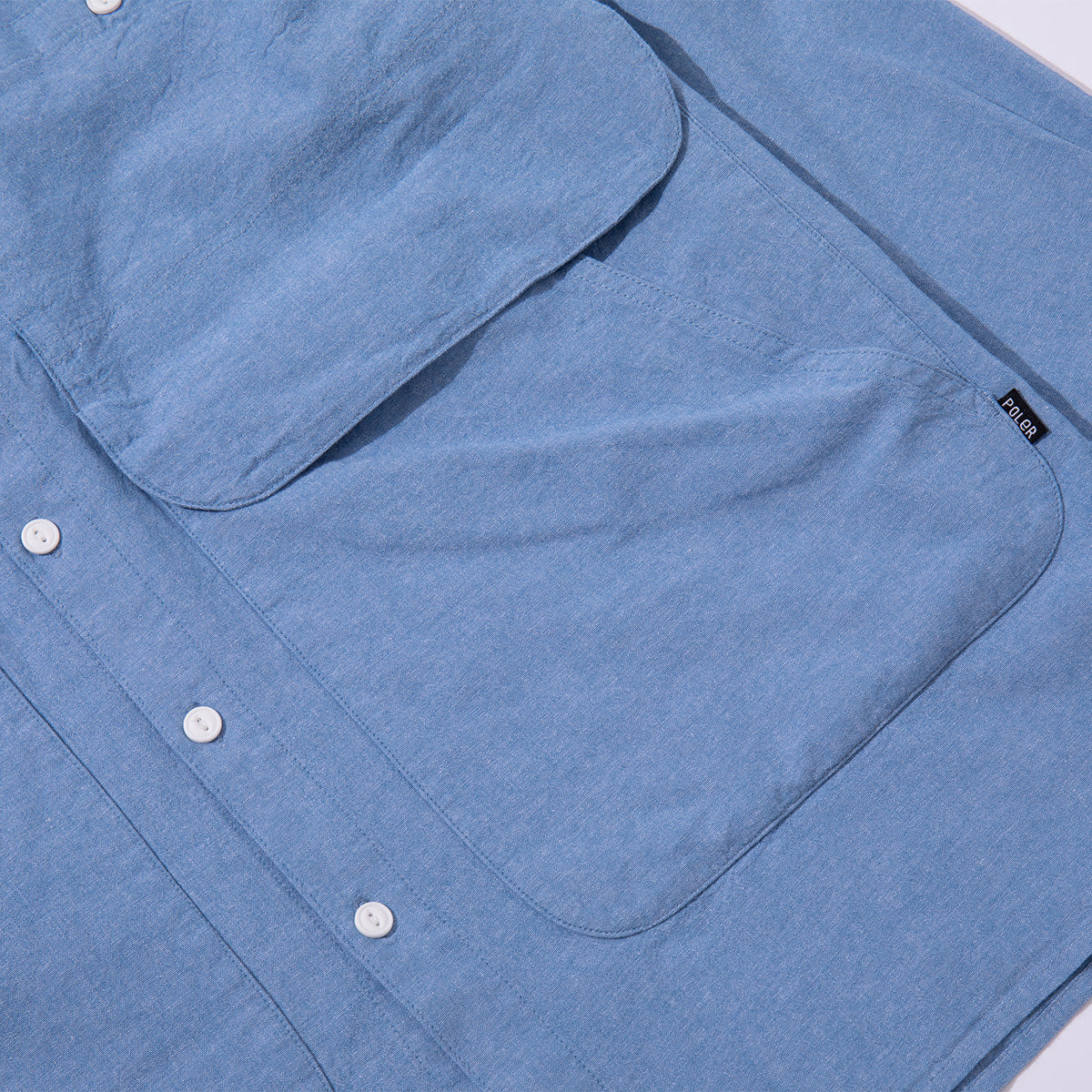 EMB POCKET CHAMBRAY L/S SHIRTS