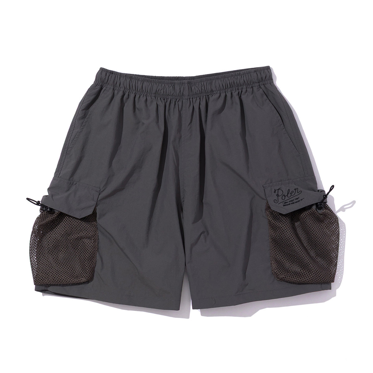 SHIRRING NYLON PARACHUTE SHORTS