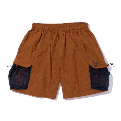 SHIRRING NYLON PARACHUTE SHORTS