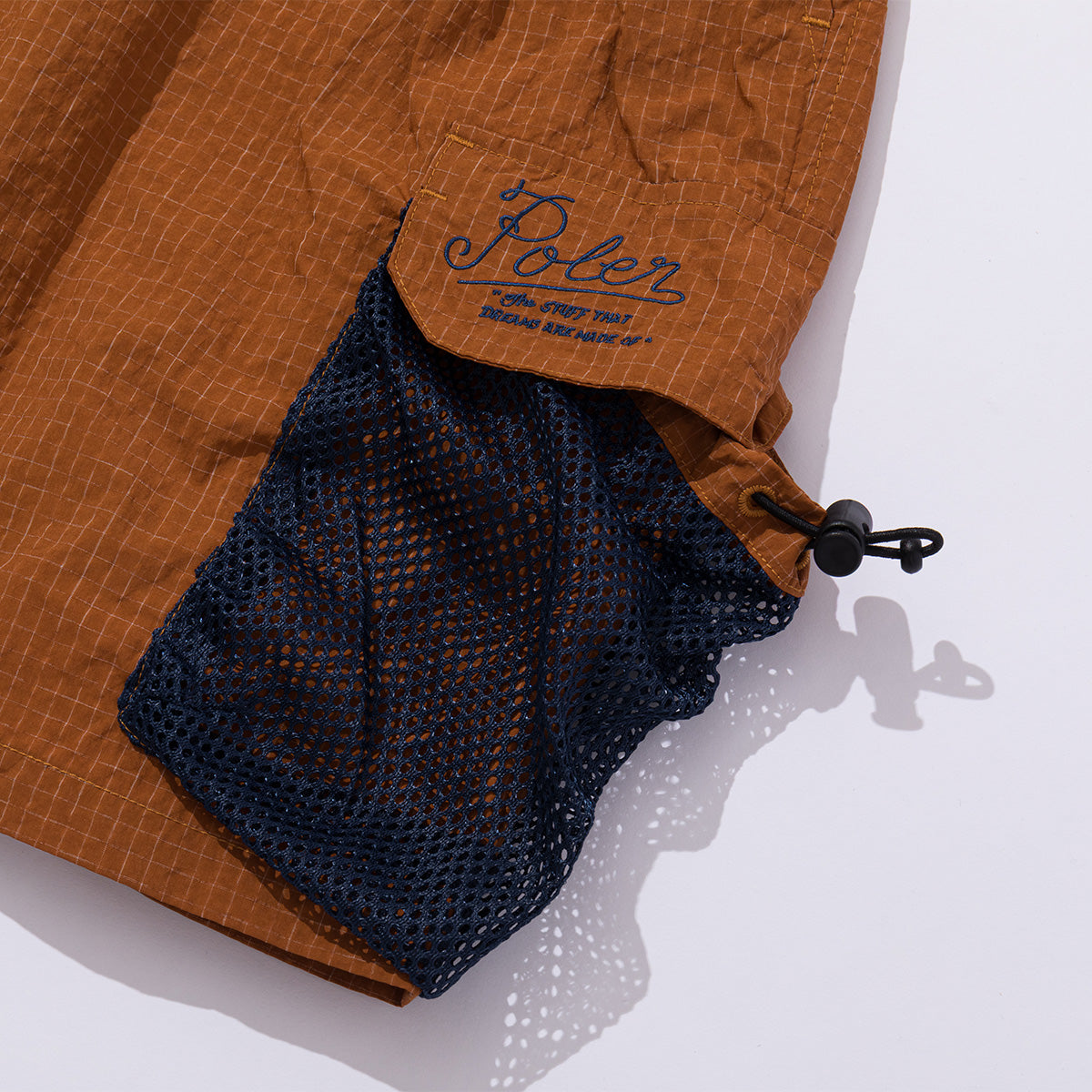 SHIRRING NYLON PARACHUTE SHORTS