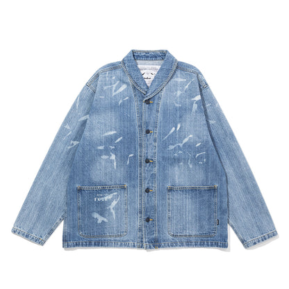 SHAWL COLLAR DENIM JACKET