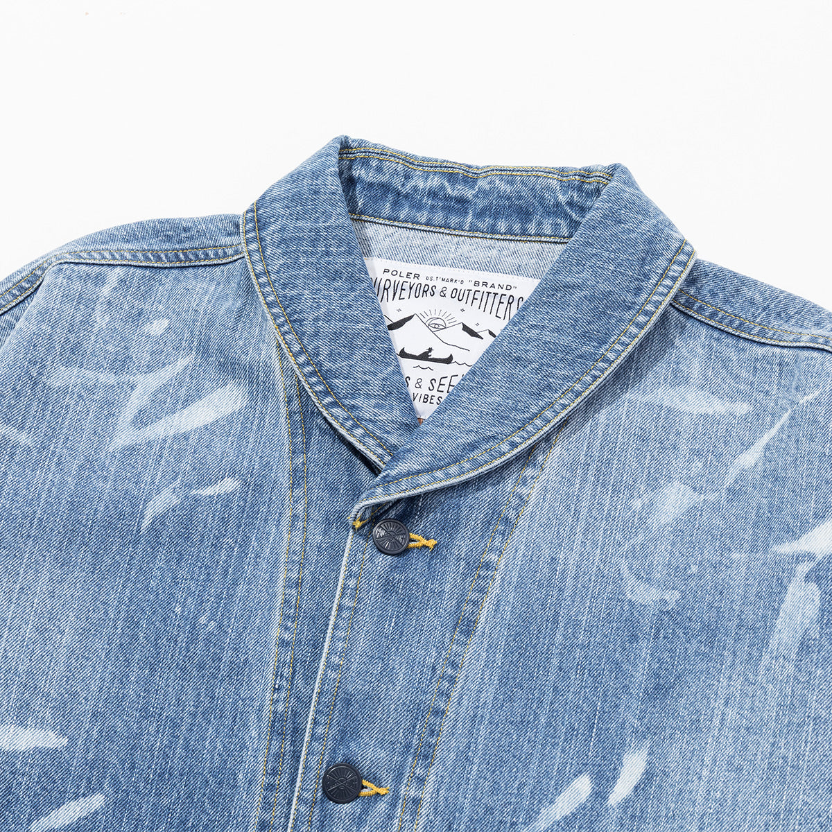 SHAWL COLLAR DENIM JACKET