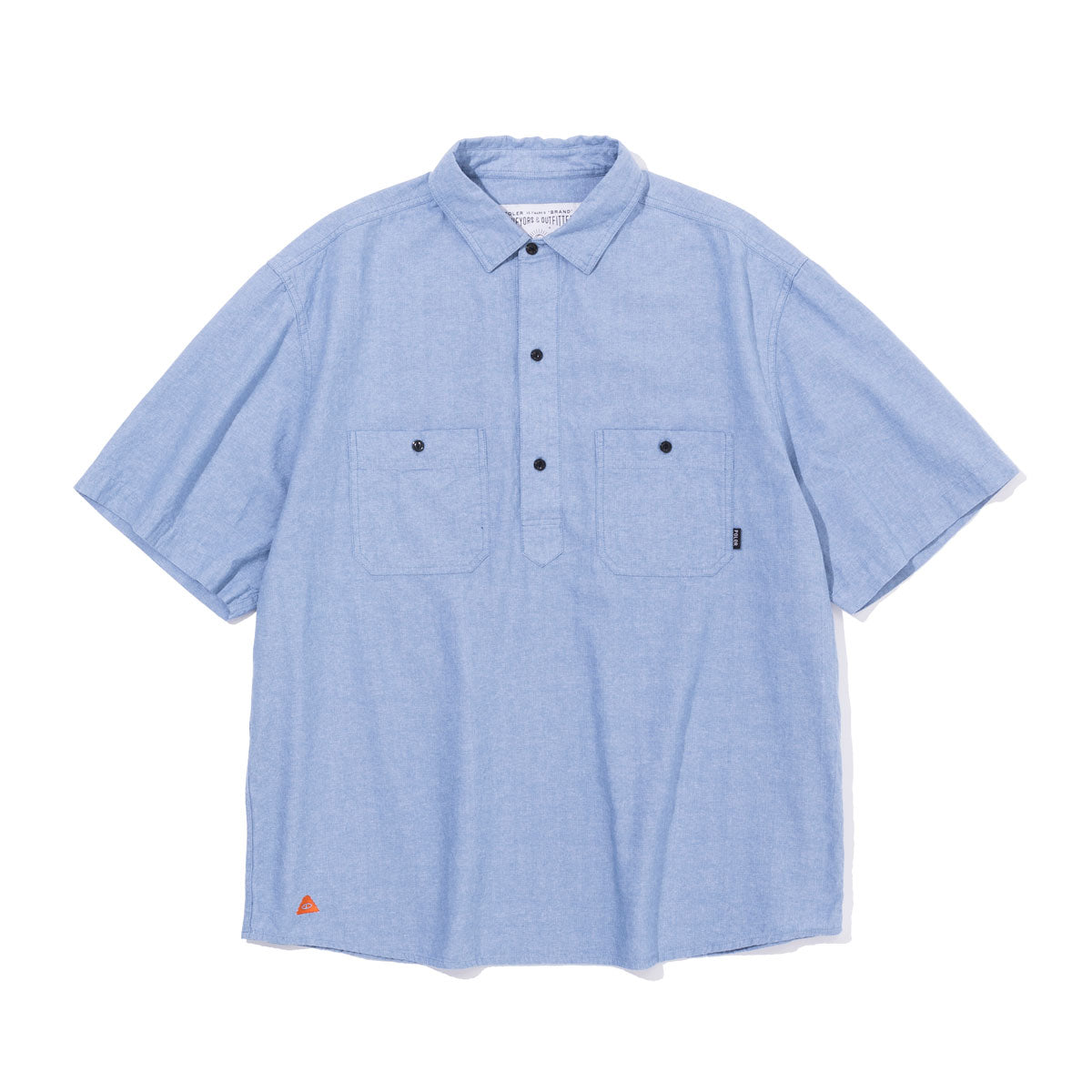 EMB CHAMBRAY S/S RELAX PULLOVER SHIRT