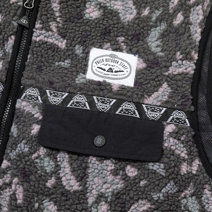 JACQUARD SHERPA NO COLLAR VEST