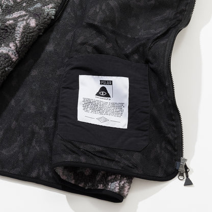 JACQUARD SHERPA NO COLLAR VEST