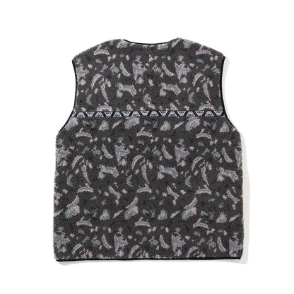 JACQUARD SHERPA NO COLLAR VEST