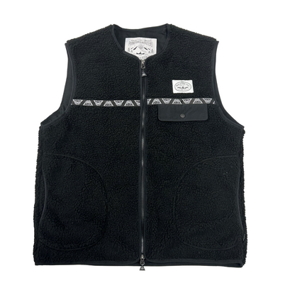 JACQUARD SHERPA NO COLLAR VEST